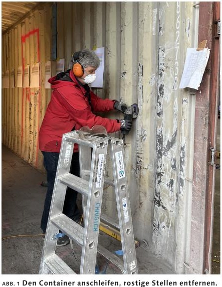 Anschleifen des Containers