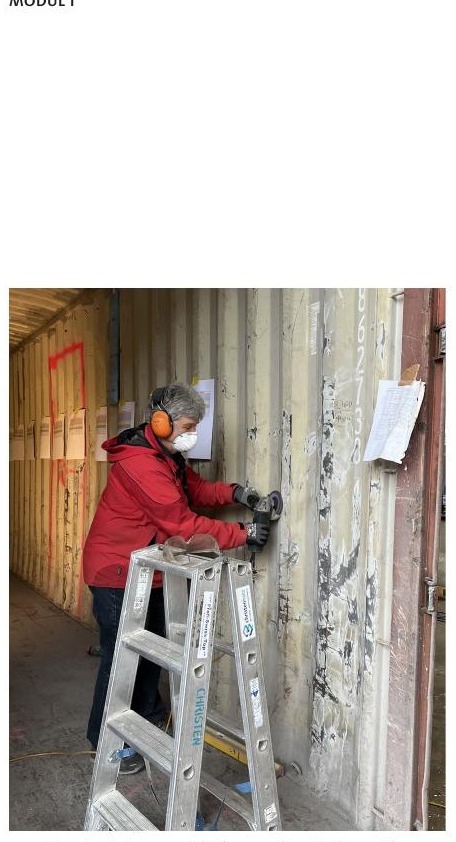 Detailarbeit am Container